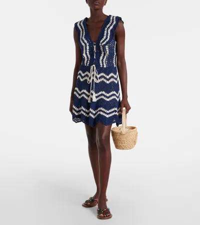 Anna Kosturova Melissa Crochet Cotton Minidress In Multi