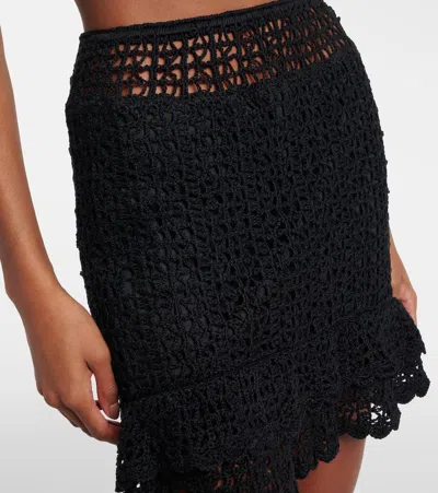 Anna Kosturova Brigette Crochet Cotton Miniskirt In Black
