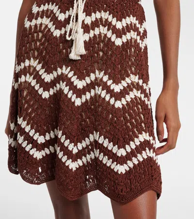 Anna Kosturova Melissa Crochet Cotton Minidress In Brown