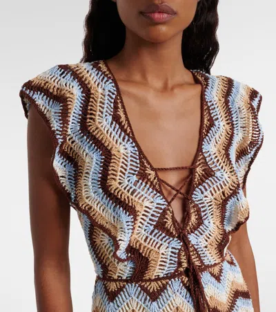 Anna Kosturova Melissa Crochet Cotton Minidress In Multi