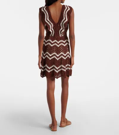 Anna Kosturova Melissa Crochet Cotton Minidress In Brown