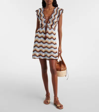 Anna Kosturova Melissa Crochet Cotton Minidress In Multi