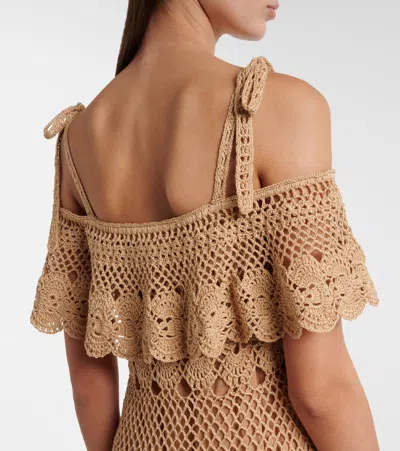 Anna Kosturova Marianne Crochet Cotton Maxi Dress In Neutral