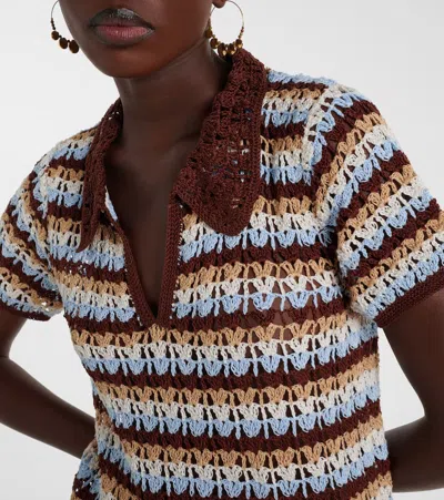 Anna Kosturova Crochet Cotton Polo Dress In Gray