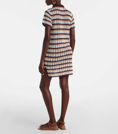 Anna Kosturova Crochet Cotton Polo Dress In Gray