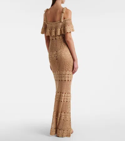 Anna Kosturova Marianne Crochet Cotton Maxi Dress In Neutral