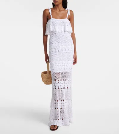 Anna Kosturova Marianne Crochet Cotton Maxi Dress In White