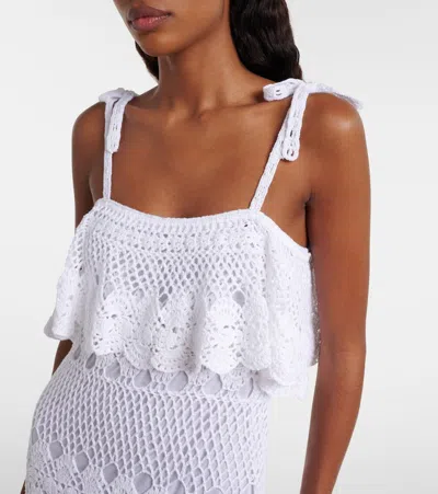 Anna Kosturova Marianne Crochet Cotton Maxi Dress In White