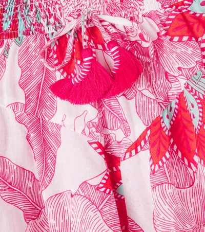Poupette St Barth Thalia Ruffled Cotton Shorts In Pink