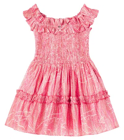 Poupette St Barth Amber Printed Cotton-blend Dress In Pink