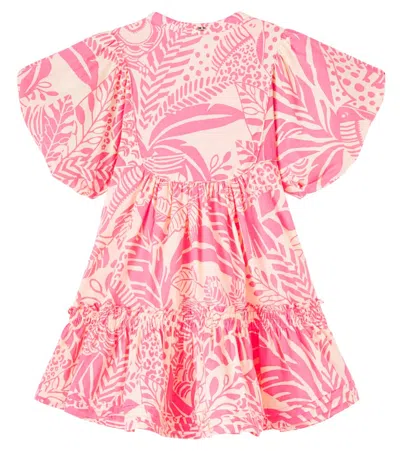 Poupette St Barth Cruz Floral Cotton Dress In Red