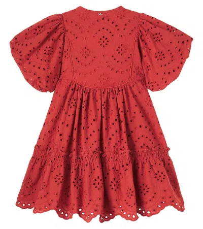 Poupette St Barth Cruz Broderie Anglaise Cotton Dress In Red