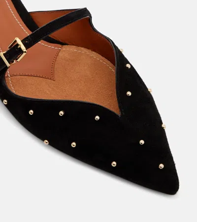 Zimmermann Aura Studded Suede Mules In Black