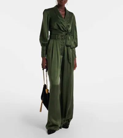 Zimmermann Aura Studded Suede Mules In Black