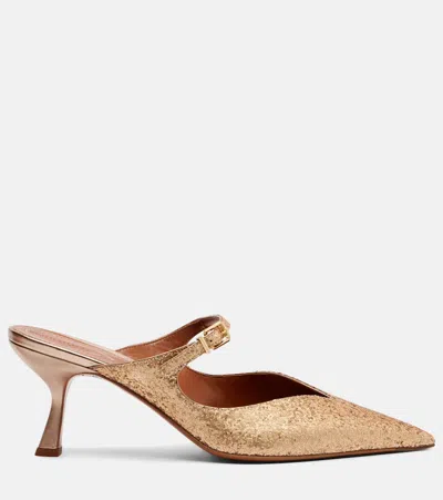 Zimmermann Aura 65 Glitter Mules In Gold