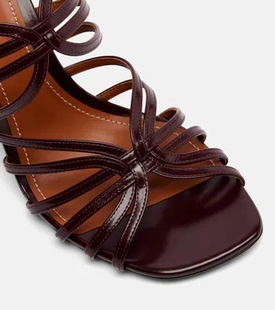Zimmermann Aura 85 Patent Leather Mules In Burgundy