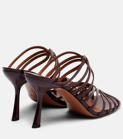 Zimmermann Aura 85 Patent Leather Mules In Burgundy