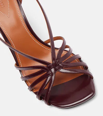 Zimmermann Aura 85 Patent Leather Wedge Sandals In Burgundy