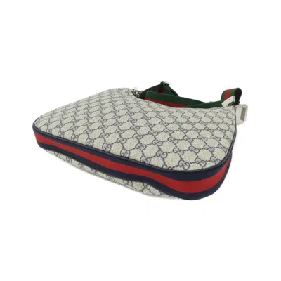 Pre-owned Gucci Beige Blue Gg Supreme Shoulder Bag ()