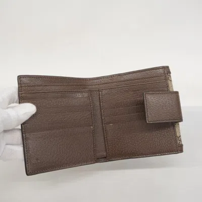 Pre-owned Gucci Beige Brown Pvc Wallet (bi-fold) () In Multi