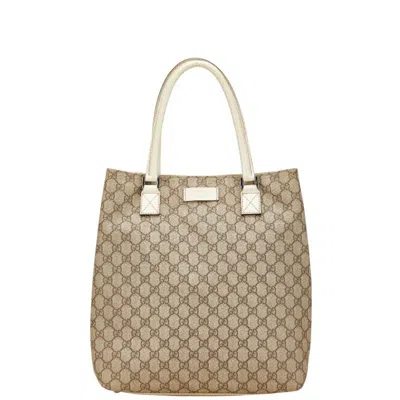 Pre-owned Gucci Beige Ivory Pvc Leather Handbag Tote Bag () In Multi