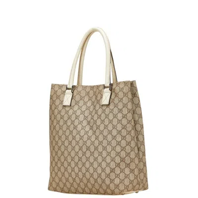 Pre-owned Gucci Beige Ivory Pvc Leather Handbag Tote Bag () In Multi