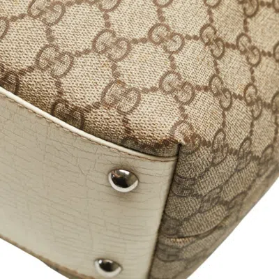 Pre-owned Gucci Beige Ivory Pvc Leather Handbag Tote Bag () In Multi