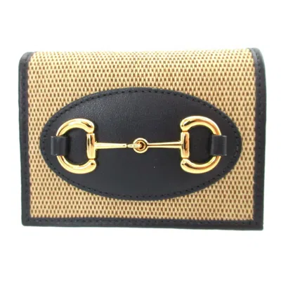 Pre-owned Gucci Beige Navy Canvas Leather Coin Purse/coin Case () In Multi