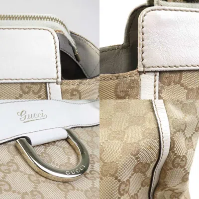 Pre-owned Gucci Beige Off-white Gg Canvas Shoulder Bag ()