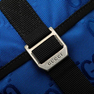 Pre-owned Gucci Black Blue Nylon Shoulder Bag () In Multi