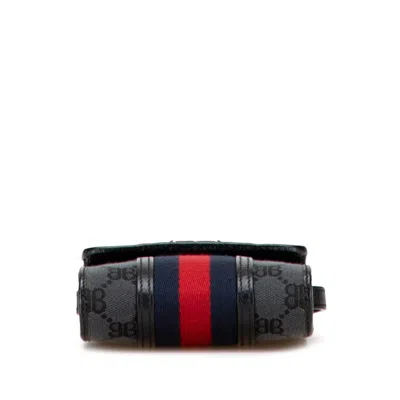 Pre-owned Gucci Black Canvas Leather Shoulder Bag ()