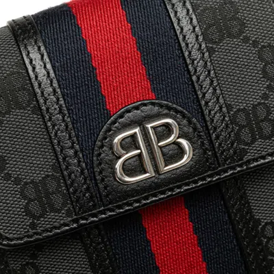 Pre-owned Gucci Black Canvas Leather Shoulder Bag ()