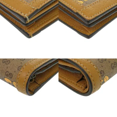 Pre-owned Gucci Brown Pvc Leather Wallet (bi-fold) ()
