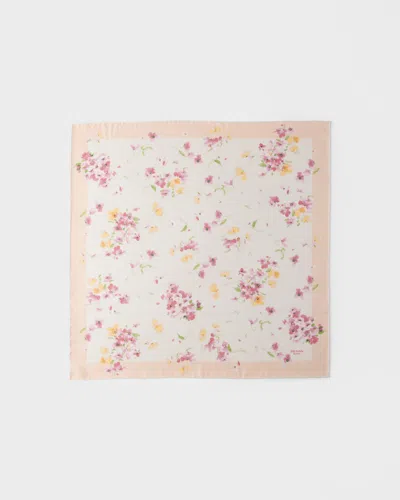 Prada Floral-print Silk Scarf In Multi