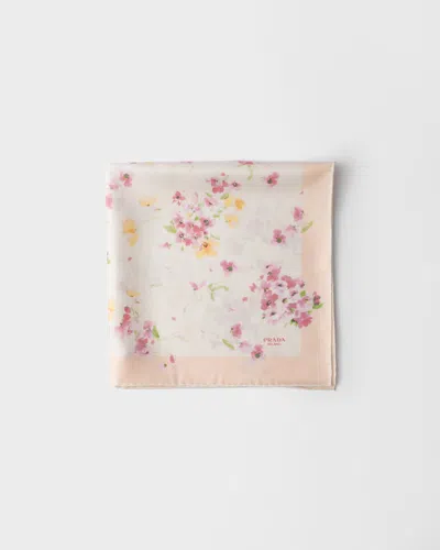 Prada Floral-print Silk Scarf In Multi