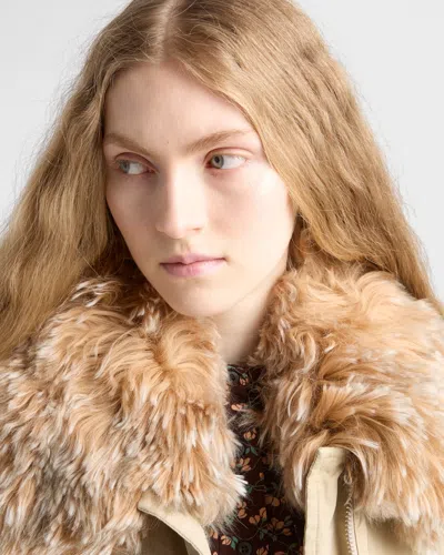 Prada Medium-weight Old Panama Cotton Down Jacket In Multi