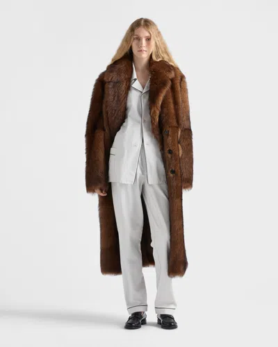 Prada Nappa Leather Shirt In Animal Print