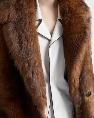 Prada Nappa Leather Shirt In Animal Print