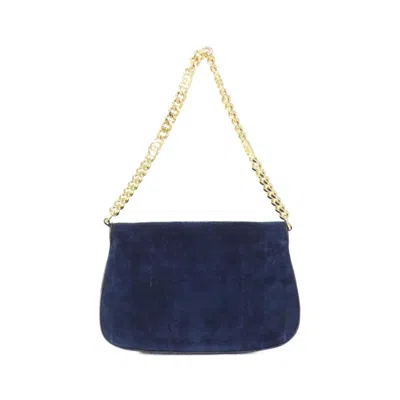 Pre-owned Gucci Deep Blue Suede Shoulder Bag ()