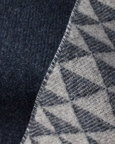 Prada Symbole Double Wool And Cashmere Scarf In Gray