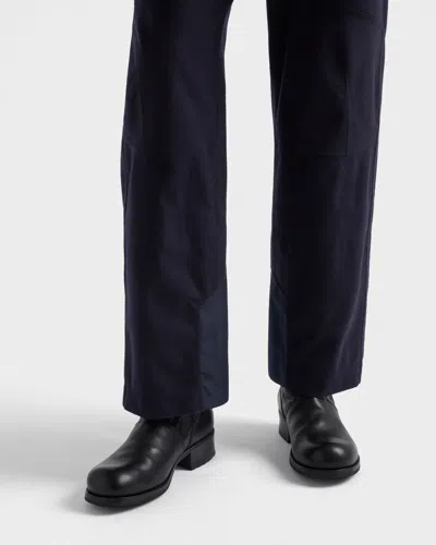 Prada Leather Mid-calf Boots In Black