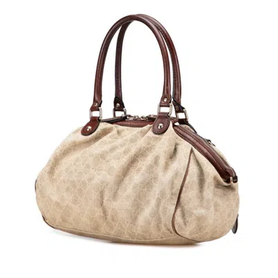 Pre-owned Gucci Gg Canvas Beige Brown Gg Canvas Handbag Shoulder Bag ()