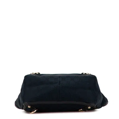 Pre-owned Gucci Gg Canvas Black Canvas Leather Handbag Tote Bag ()
