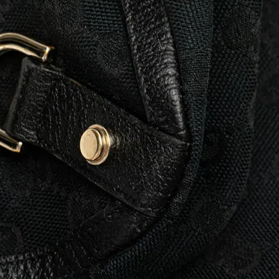 Pre-owned Gucci Gg Canvas Black Canvas Leather Handbag Tote Bag ()