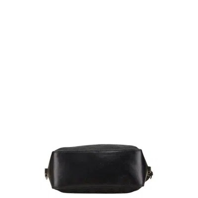 Pre-owned Gucci Gg Canvas Black Gg Canvas Leather Handbag Tote Bag ()