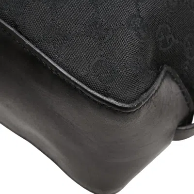 Pre-owned Gucci Gg Canvas Black Gg Canvas Leather Handbag Tote Bag ()