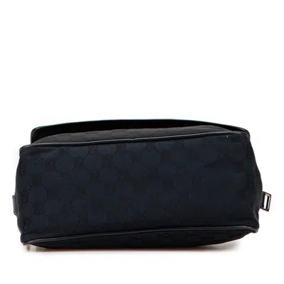 Pre-owned Gucci Gg Canvas Black Gg Canvas Leather Shoulder Bag ()