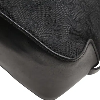 Pre-owned Gucci Gg Canvas Black Gg Canvas Leather Handbag Tote Bag ()