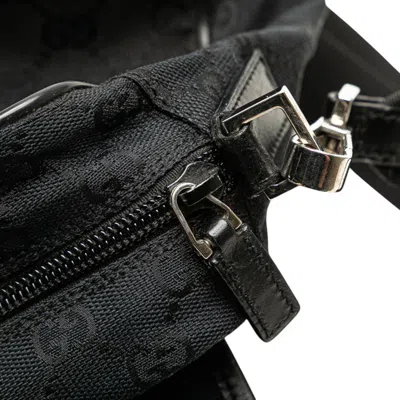 Pre-owned Gucci Gg Canvas Black Gg Canvas Leather Shoulder Bag ()
