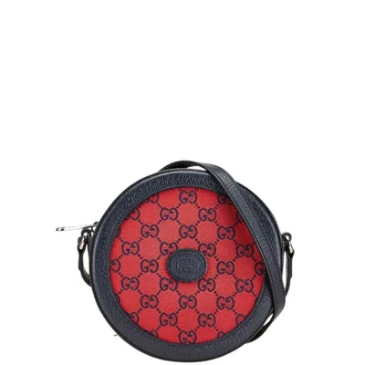 Pre-owned Gucci Gg Canvas Black Red Color Gg Canvas Shoulder Bag () In Multi
